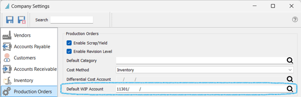 CompanySettingsProductionWIPAcct