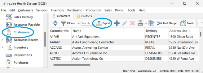 CustomersListExport