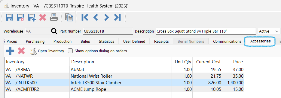 SALES ORDERS - Selling Accessories