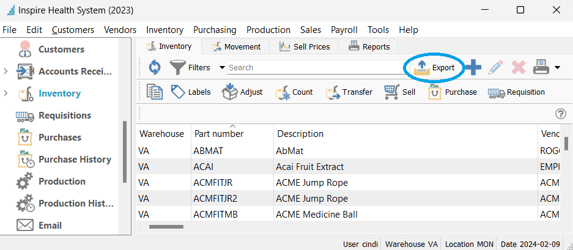 InventoryListExport