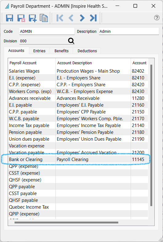 PAYROLL - Direct Deposit (EFT)
