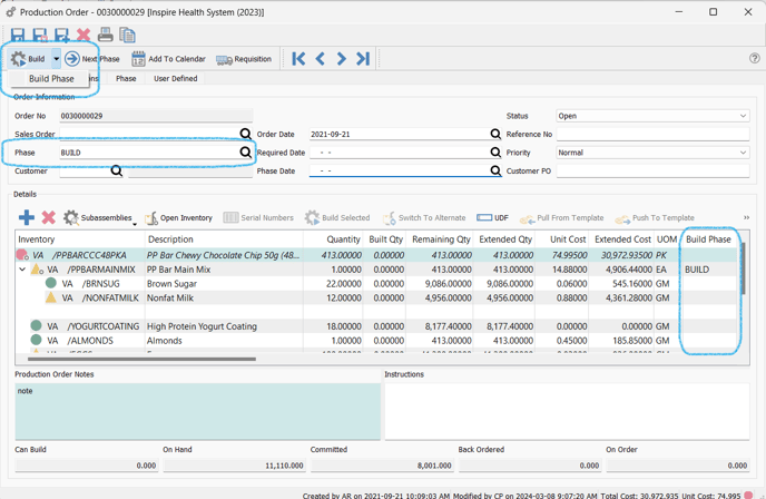 ProductionOrderBuildDropMenu