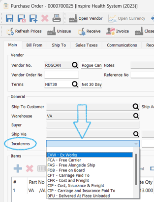 PurchaseOrderIncoterms