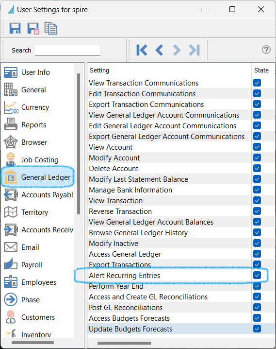 GENERAL LEDGER - Recurring Entries
